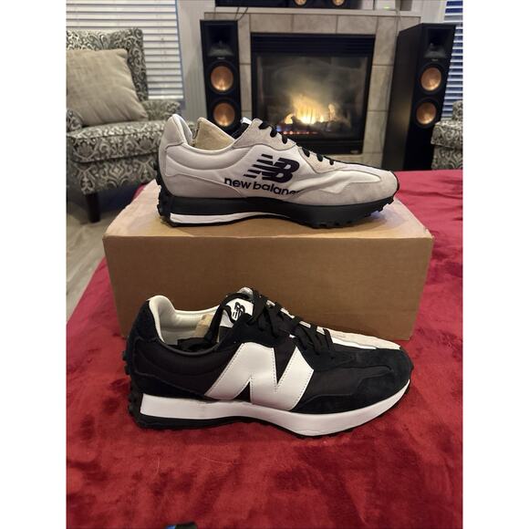 AUTHENTIC New Balance 327 Mens Shoes Size 13 White/Black MS327BW1 EXCELLENT - Picture 2 of 9